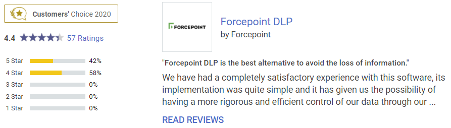 포스포인트의 DLP 제품이 엔터프라이즈 DLP 부문에서 ‘2020 가트너 피어 인사이트 고객의 선택’으로 선정.